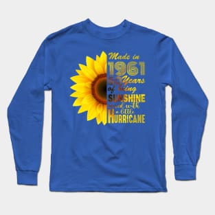 Vintage 1961 Sunflower 60th Birthday Awesome Gift Long Sleeve T-Shirt